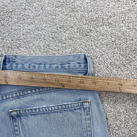 AGOLDE Women Jean Shorts Size 27 Blue Button Fry Distressed Denim 5" Inseam D11 - Picture 5 of 8